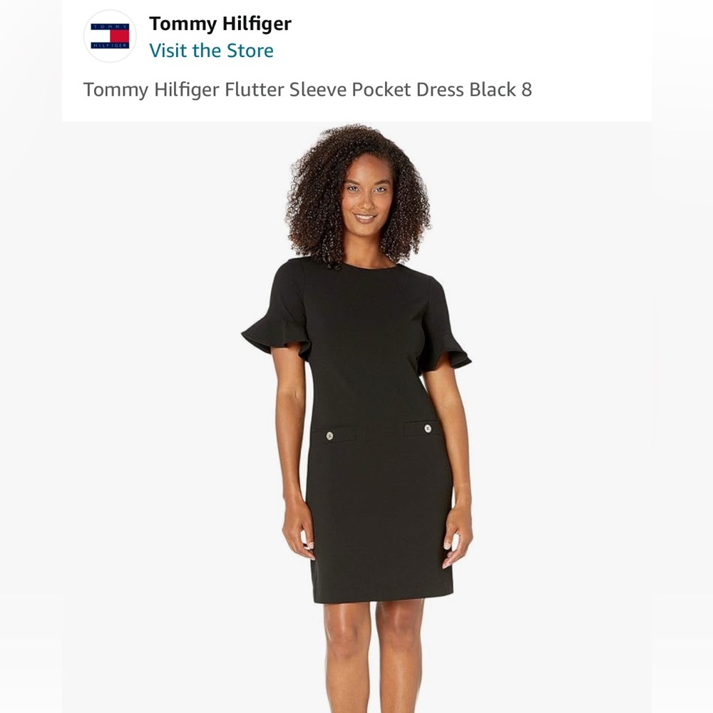 NWT TOMMY HILFIGER Women's Flutter Sleeve Sheath Dress Short Sleeve Size 4